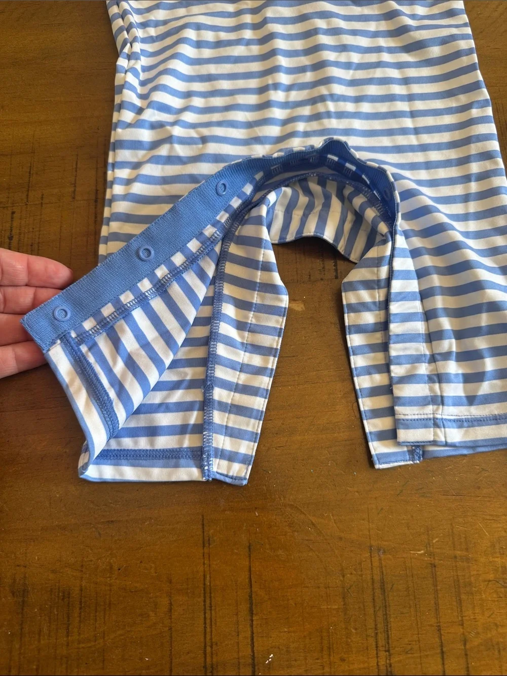 Coolibar Light Blue & White Striped Hooded One-Piece Swim Suit